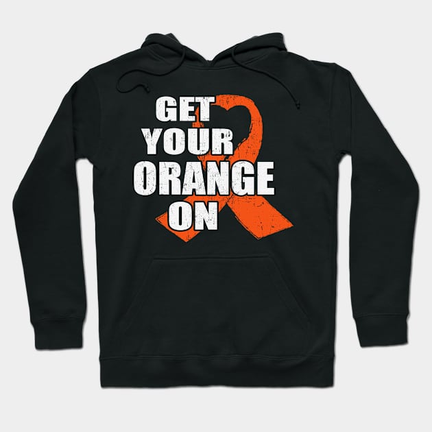 Get Your Black On Hunger Awareness Orange Ribbon Warrior Hoodie by celsaclaudio506